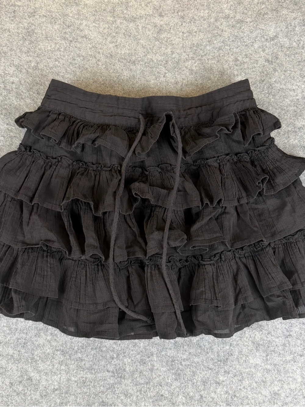 H&M Divided Black Tiered Ruffle Skort Mini Skirt Shorts XS